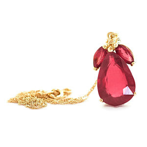 14K. SOLID GOLD NECKLACE WITH RUBIES (Yellow Gold)